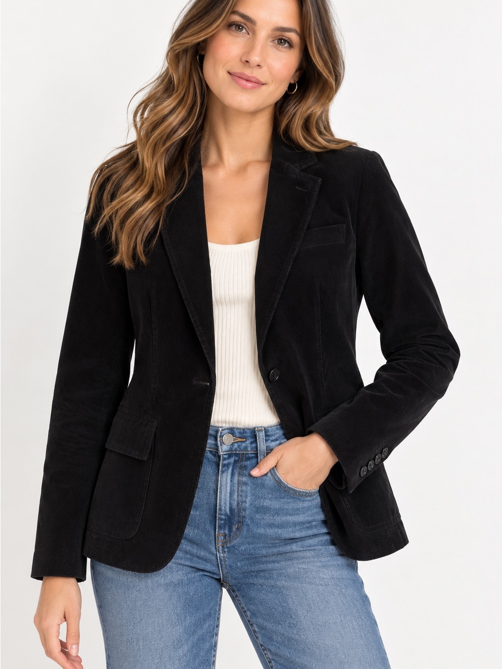 Banana Republic Women’s Black Corduroy Blazer Jacket size 6